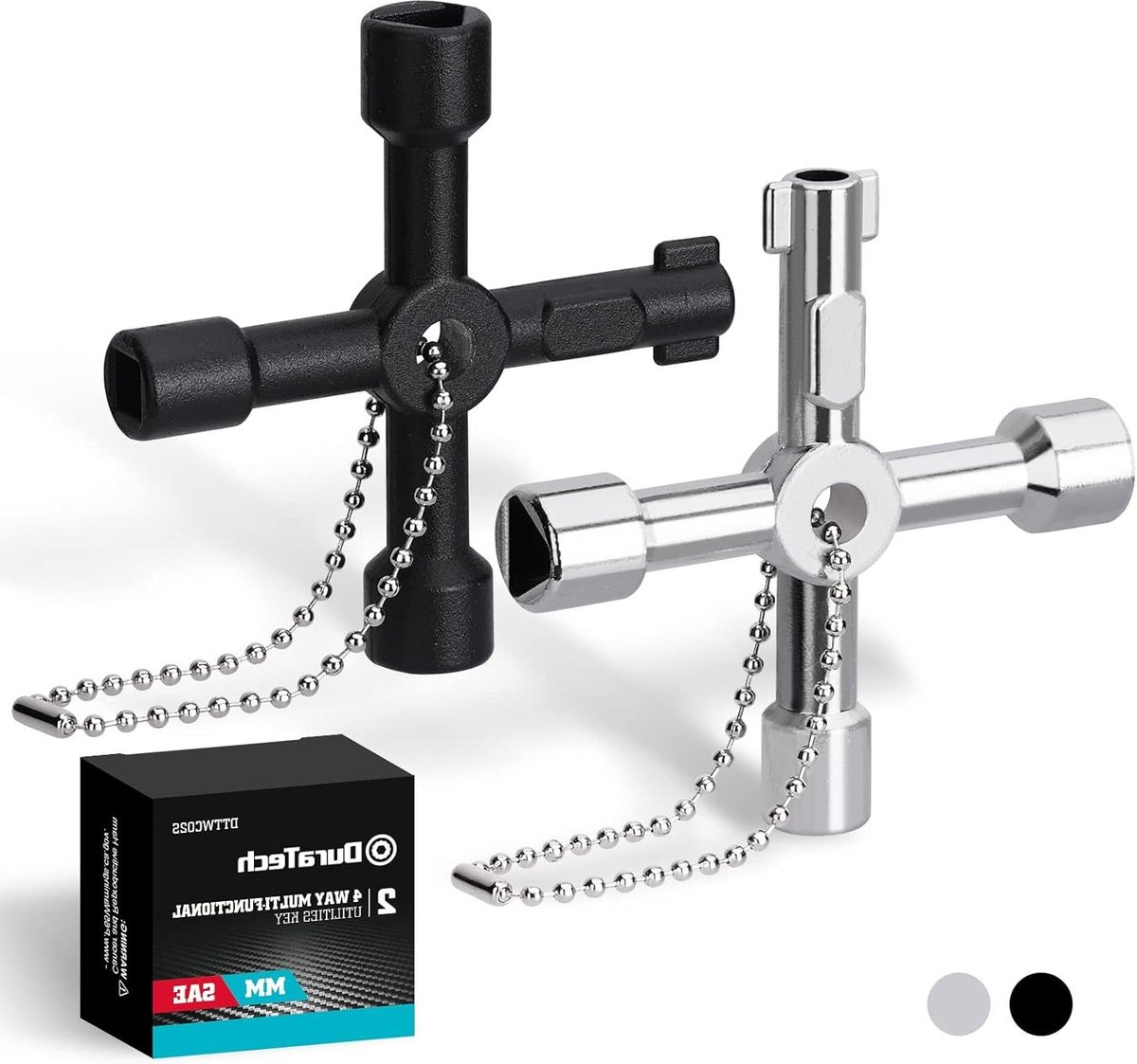 Meter Box Key Gas Key 2-delige 4-weg multifunctionele nutssleutel voor elektrische lift kast water gas meter openingssleutel buitenkraan sleutel