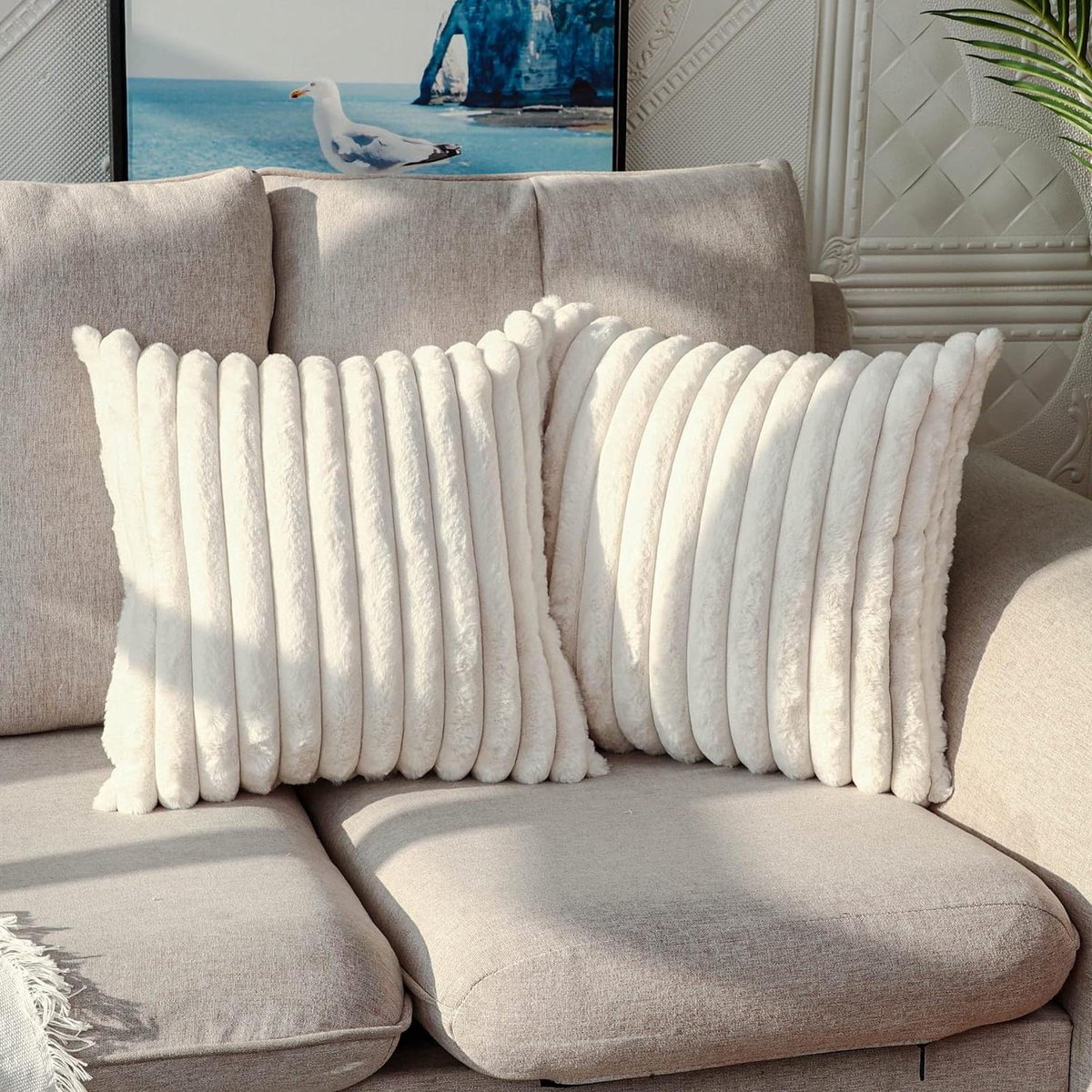 Lot De Cales Et Demi-coussin Equipad Mousse Mémoire De Forme – Taille Réelle – Marron/crème Fourrure