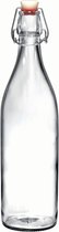 1x Flacons Flip-top / Weck transparent rond 1 litre - Bouteilles Weck - Bouteilles Swing - Bouteilles de limonade - Bouteilles d' Bouteilles d'eau - Carafes