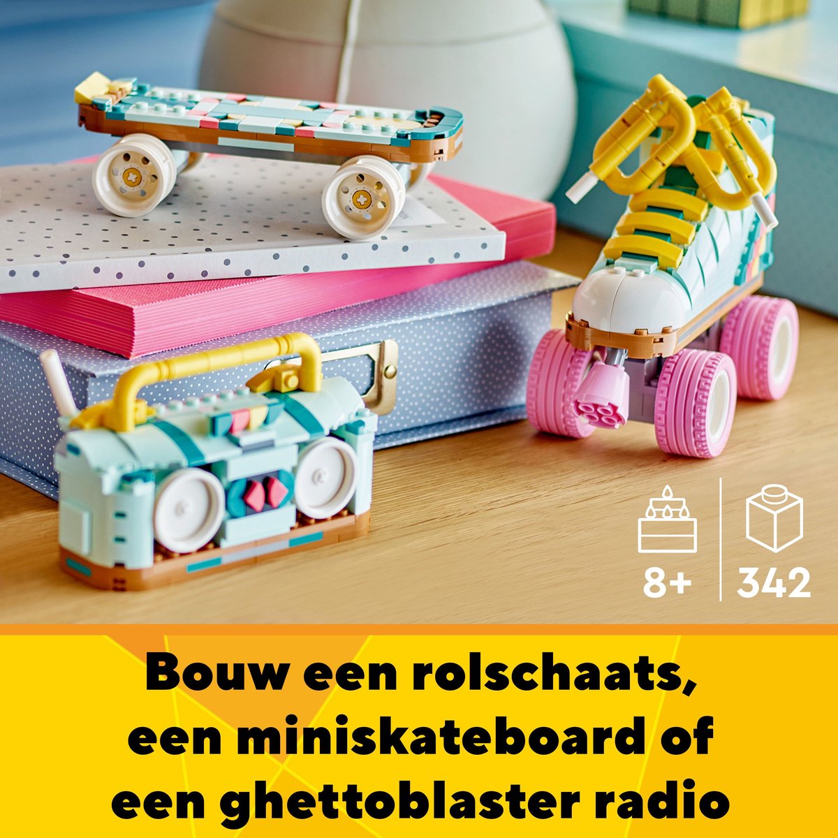 LEGO 31148 Creator 3in1 Retro rolschaats met Mini Skateboard en Gettoblaster Radio Speelgoed — afbeelding 18