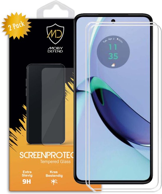 2-Pack Motorola Moto G84 Screenprotectors - MobyDefend Case-Friendly Screensavers - Gehard Glas - Glasplaatjes Geschikt Voor: Motorola Moto G84