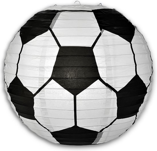 LUQ - Voetbal - Lampion - Sint Maarten - Lampionstokje - Zonder - Lichtje - Treklampion - Papier - Kind - Wit - Versiering - 1 Stuk