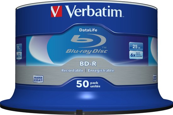 Blu-Ray BD-R Verbatim Datalife 50 Units 25 GB 6x