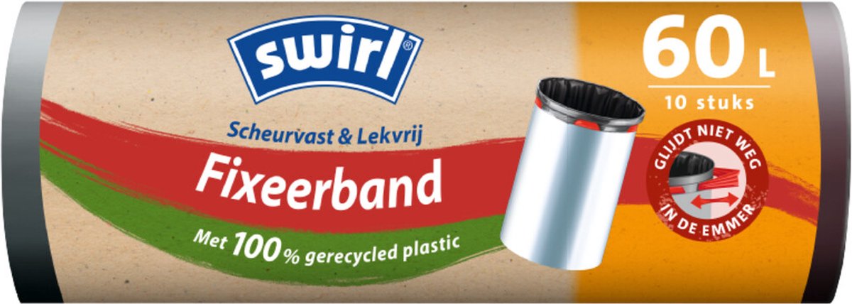 Goedkoopste Swirl Pedaalemmerzakken met Fixeerband 60 liter 10 stuks