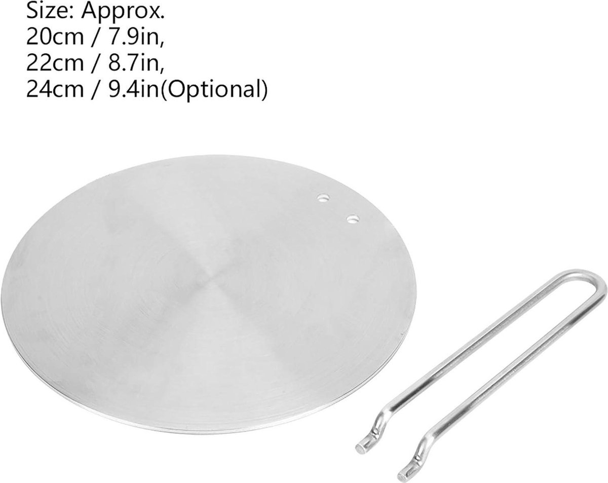 Inductie Kookplaat Adapter Plaat Warmte Diffuser Koken Inductie Rvs Plaat Met Verwijderbare Handvat 9.5