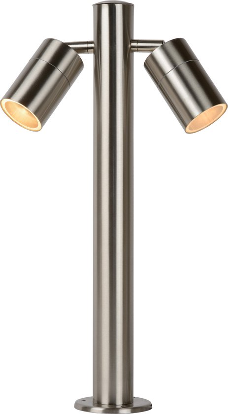 Lucide ARNE-LED - Sokkellamp - Ø 6,3 cm - GU10 - 2 × 5W 2700K - IP44 - Mat chroom
