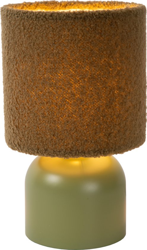 Lucide WOOLLY - Tafellamp - Ø 16 cm - 1xE14 - Groen - Japandi