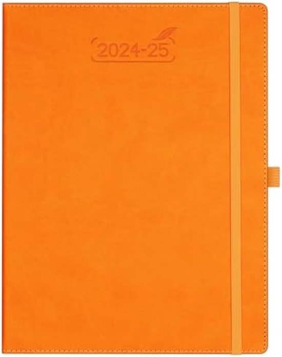 Foto: Zakagenda 2024 2025 met 18 maanden a4 formaat pu leer oranje weekkalender