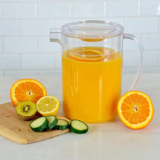 YARNOW 2 stuks waterkan, sapkan, 2000 ml, koelkastkan met schaal kunststof, karaf sap, kan met deksel, waterkaraf voor koelkast, ijsthee, drank, thee, melk, cocktail YARNOW 2 stuks waterkan, sapkan, 2000 ml, koelkastkan met schaal kunststof, karaf sap, kan met deksel, waterkaraf voor koelkast, ijsthee, drank, thee, melk, cocktail