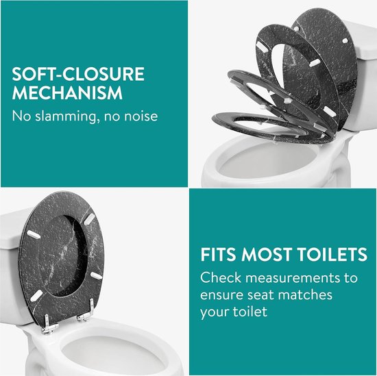 Navaris wc bril softclose - Sluit zacht en stil - Makkelijke
