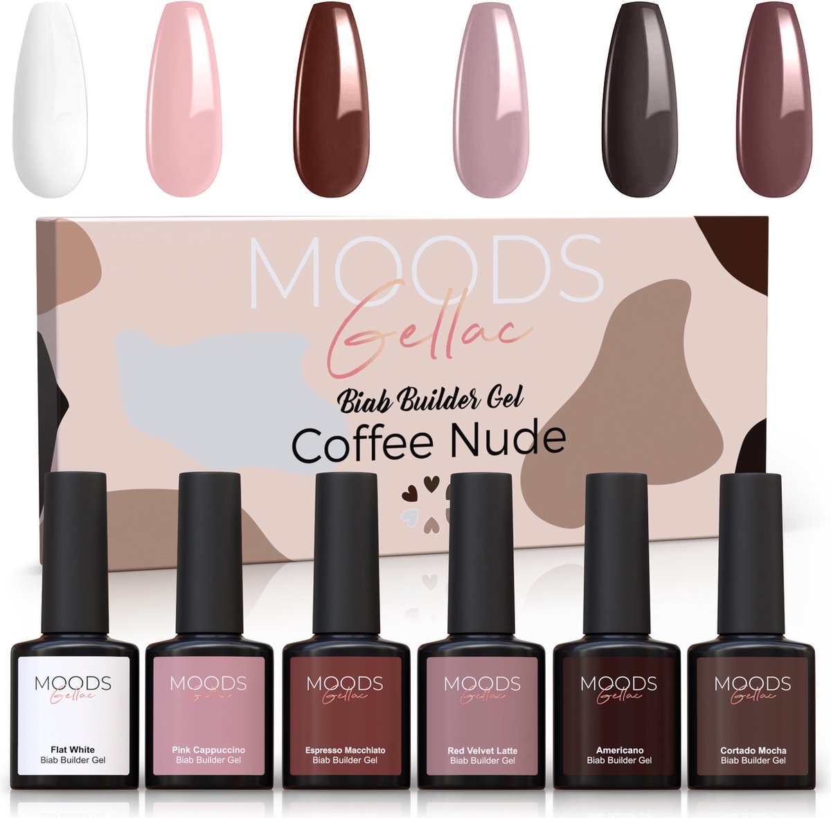 Goedkoopste Moods Gellac BIAB - Builder in a Bottle – BIAB Nagel Builder Gel - Coffee Nude - HEMA & TPO Free