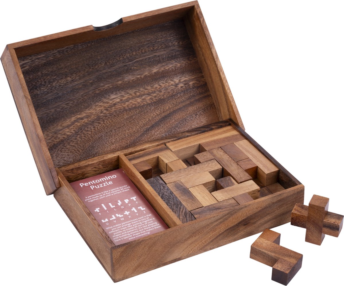 Longfield Double pentamino - houten denkspel - logisch puzzelspel - educatief strategiespel - 2 spelers - engelhart