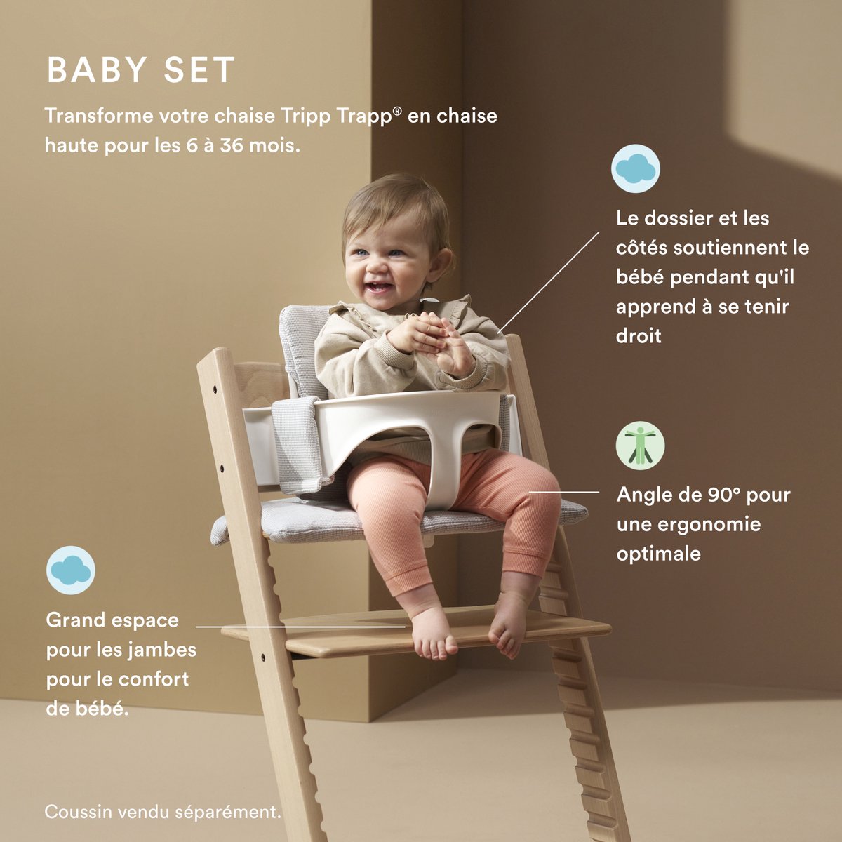 Stokke Tripp Trapp-kinderstoel, wit (inclusief stoel en babyset2) met newbornset thumbnail 3