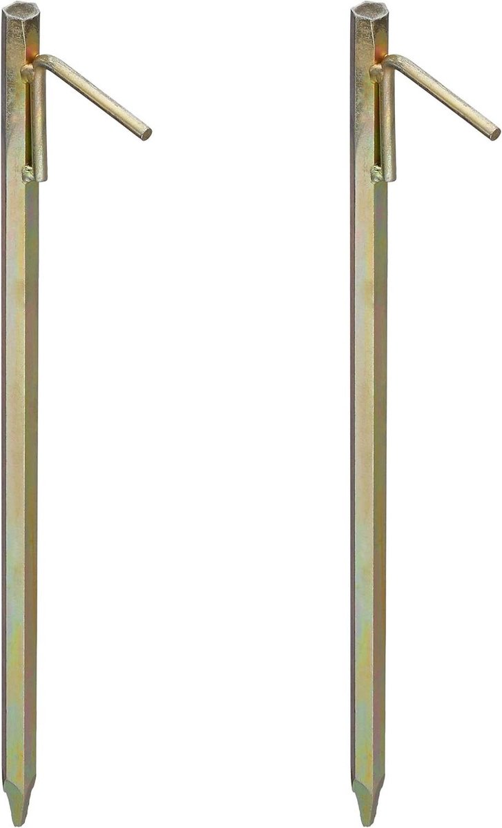 Grondpennen set van 2 - Harde ondergronden - Grondankers 51 cm - Goudkleurig