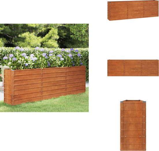 vidaXL Cortenstaal Verhoogde Plantenbakken - 196 x 50 x 69 cm vidaXL Cortenstaal Verhoogde Plantenbakken - 196 x 50 x 69 cm