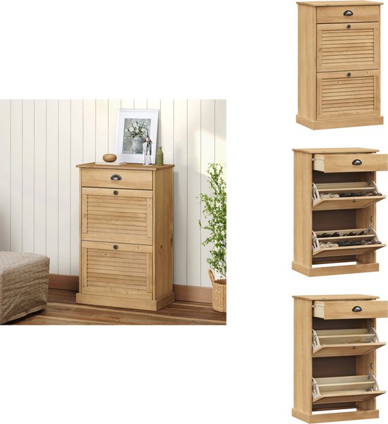 ShGaxin Schoenenkast 829616 van technisch hout, grijs, beton, 60 x 35 x