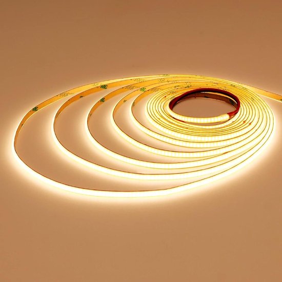 Led strips warmwit 5 meter ultradun 12 V 3000 K hoge helderheid 384 LED-M CRI 92 zelfklevende flexibel dimbaar op maat te snijden - alleen ledstrips