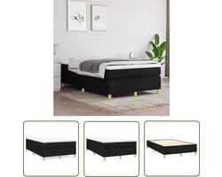 vidaXL Bedframe - Boxspringframe - Bedframe zonder matras 120x200 cm stof zwart - Tweepersoonsbed - Zwarte Bedbank - Stoffen Bedframe
