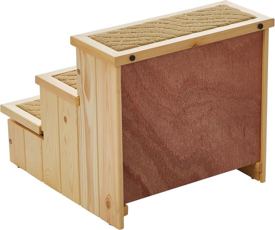 TRIXIE Antislip en gewrichtsvriendelijke trap voor honden en katten met opbergruimte door opklapbare treden, trap, MDF, 40 × 38 × 45 cm, wit tot 50 kg belastbaar
