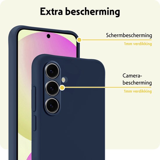 Coque adaptée pour Samsung S24 FE Coque en Siliconen - Coque adaptée pour Samsung Galaxy S24 FE Coque Siliconen - Bleu foncé - 2 pièces