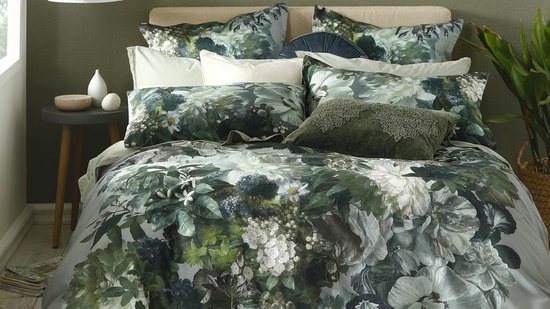 MM Linen Florian Housse de couette - Extra large - 260x200/220 cm - Blauw Vert