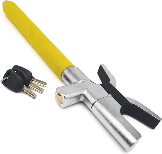 Universeel anti-diefstal stuurslot heavy duty - geel - Auto's
