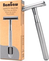 Bambaw Metalen Scheermes – Scheermesjes mannen vrouwen – Safety Razor Mannen – Safety Razor voor vrouwen – Voor Double Edge Mesjes - Zilver