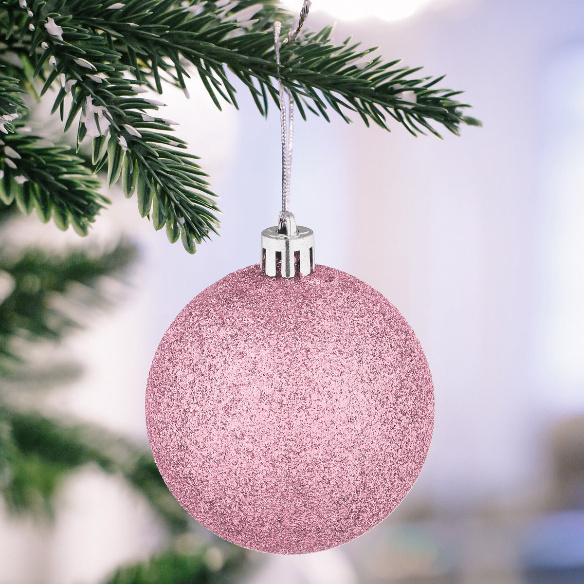 kerstballen - set van 72 - plastic - onbreekbaar - hartjes - sokjes - roze – foto 4