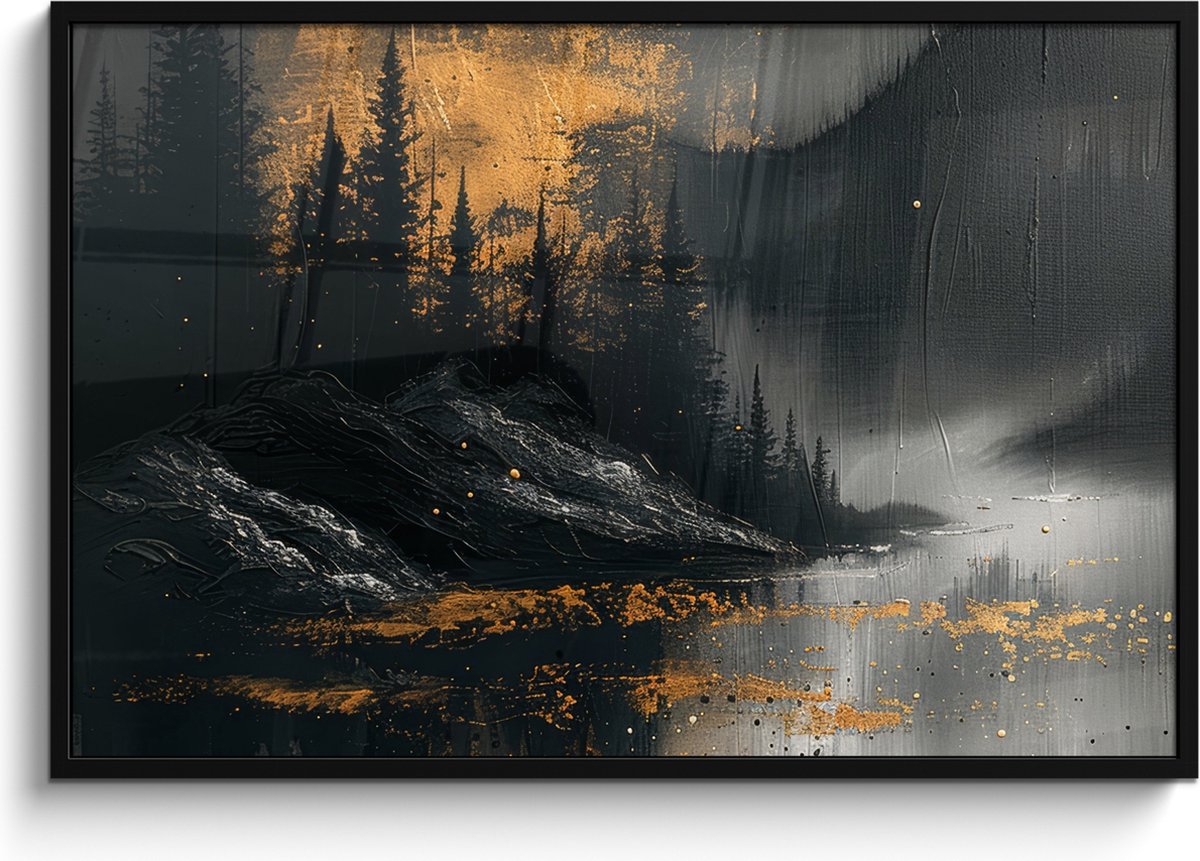 FrameYourWall Poster in lijst - Fotolijst 120x80 cm - Posters - Natuur - Abstract - Landschap - Modern - Posterlijst zwart - Decoratie - Wanddecoratie woonkamer - Muurdecoratie slaapkamer