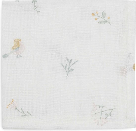 Jollein - Hydrofiel Monddoekje 31x31cm - Baby Hydrofiele Doeken, Spuugdoekjes, Speendoekje - 3 Stuks - Lovely Birds van Jollein — afbeelding 5
