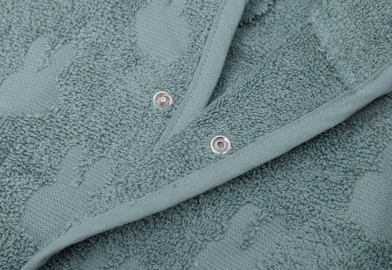 Jollein x Nijntje - Baby Badjas Badstof 1-2 Jaar - Badjas Kinderen met Capuchon - Miffy Jacquard Sea Green van Jollein — afbeelding 3