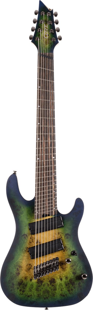 CORT KX508MSMBB3 8 snarige Elektrische gitaar Marina Blueburst