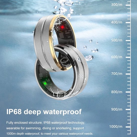 Bague Connectée Santé 2024 - Moniteur Cardiaque Fitness Tracker Étanche