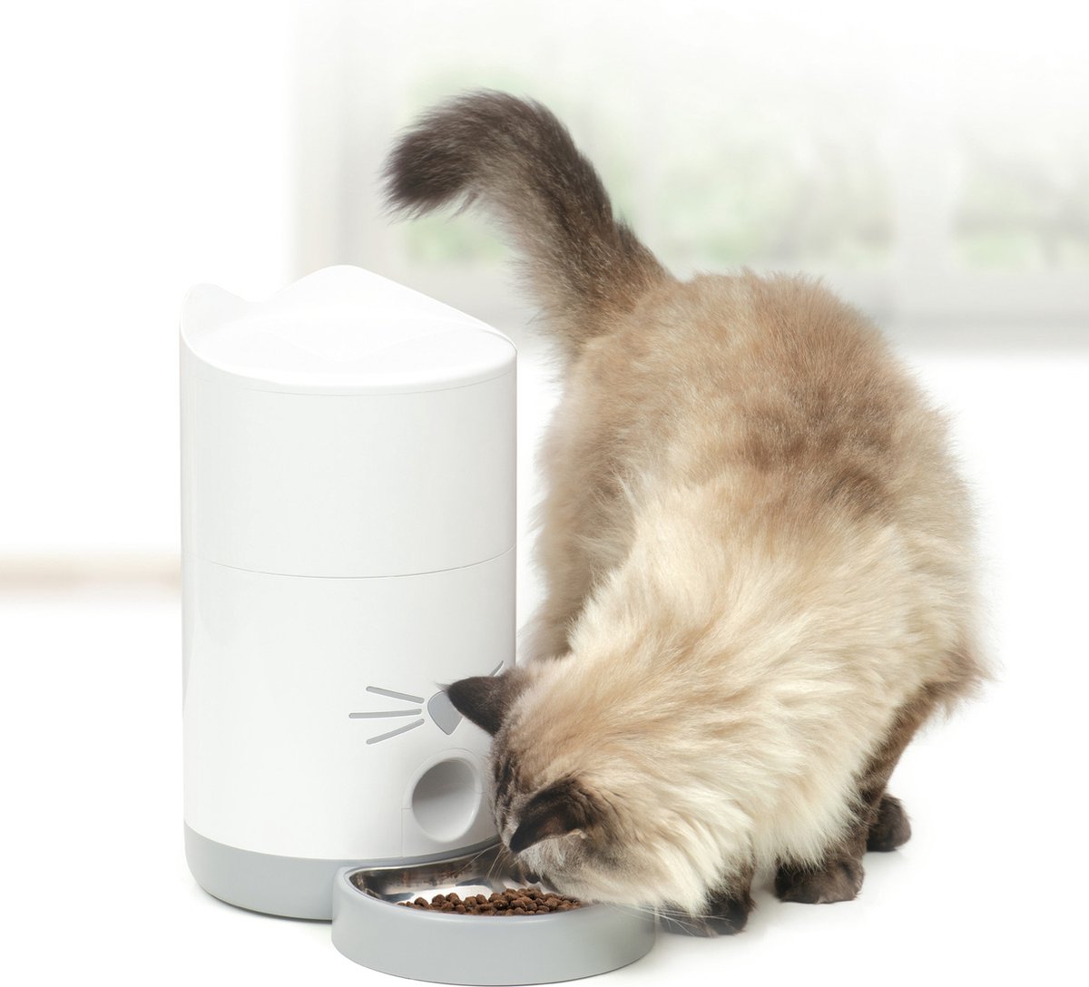 Catit Automatische Voerbak 2,9L Wit 19x19x34 cm - afbeelding 2