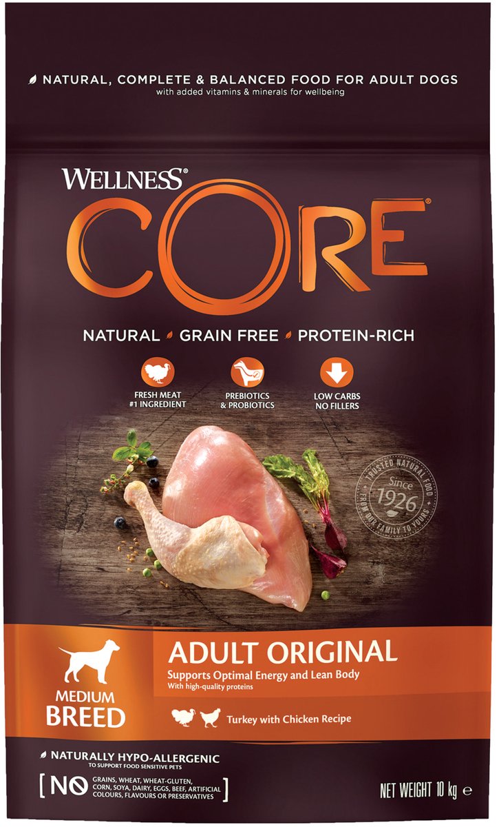 Wellness Core Grain Free Dog Original Kalkoen & Kip - Hondenvoer - 10 kg