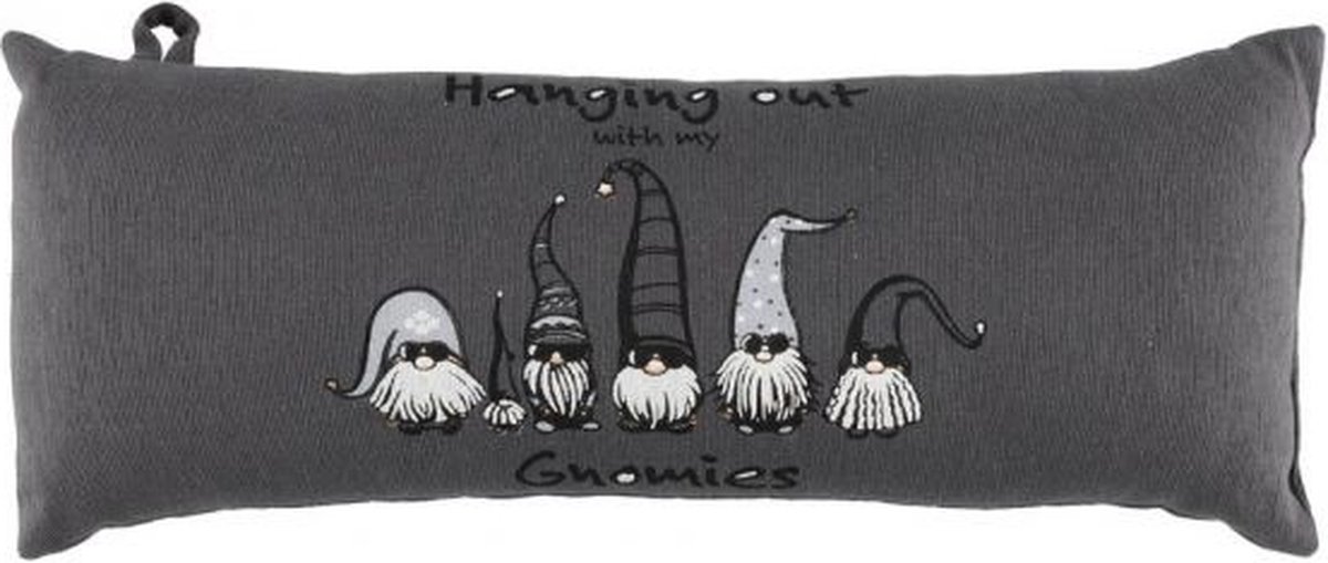 Goedkoopste Rento sauna kussen ''Hanging out with my gnomies'' 55x22 cm | Grijs