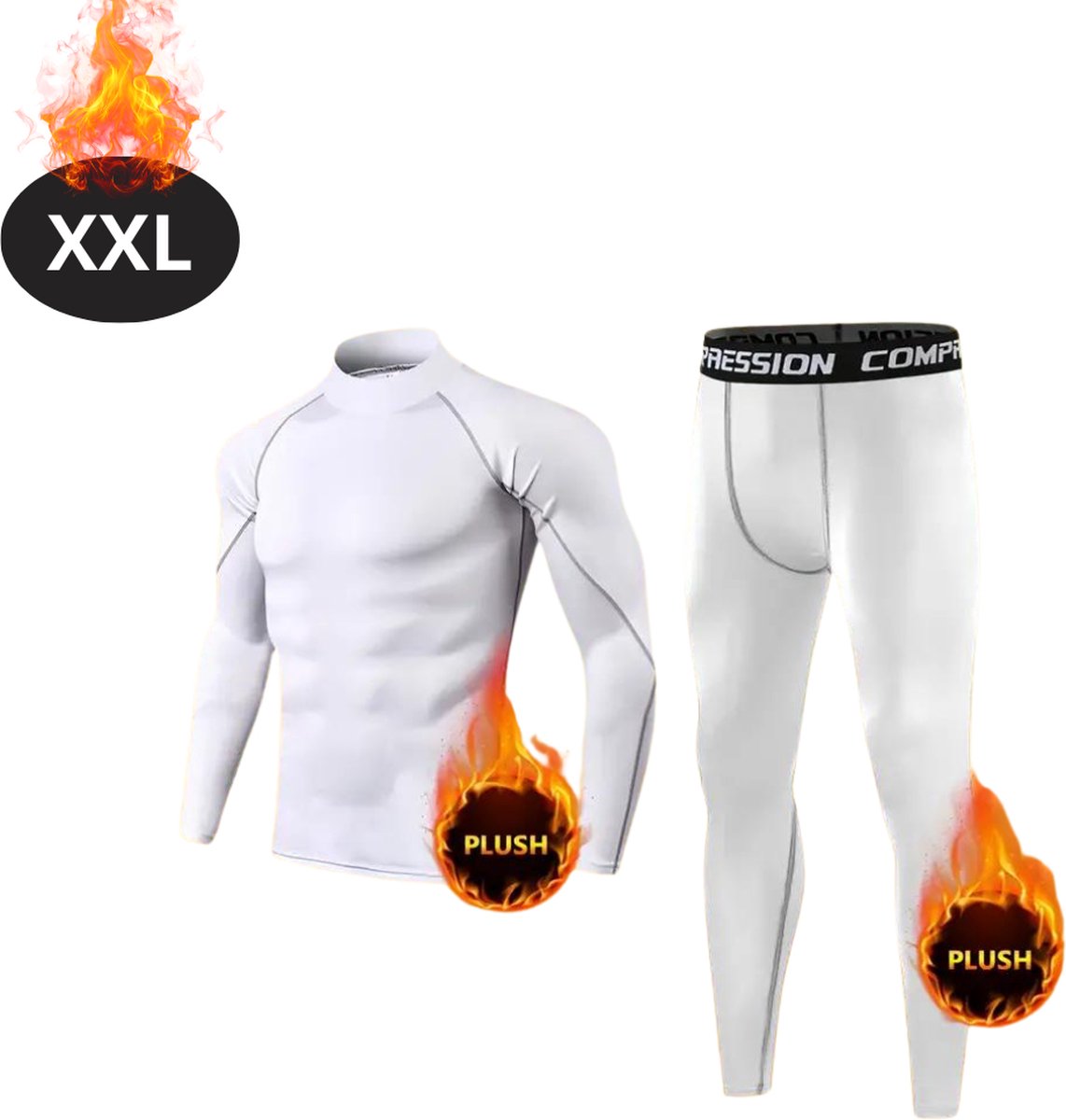 Livano Thermokleding Heren – Thermobroek – Thermoset – Thermolegging – Winter – Thermoshirt – Wit – XXL Livano Thermokleding Heren – Thermobroek – Thermoset – Thermolegging – Winter – Thermoshirt – Wit – XXL