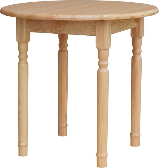 k koma Massieve grenenhouten tafel met lade in elzenhout-look – elegantie in de kleur Alder, 80 x 80 cm