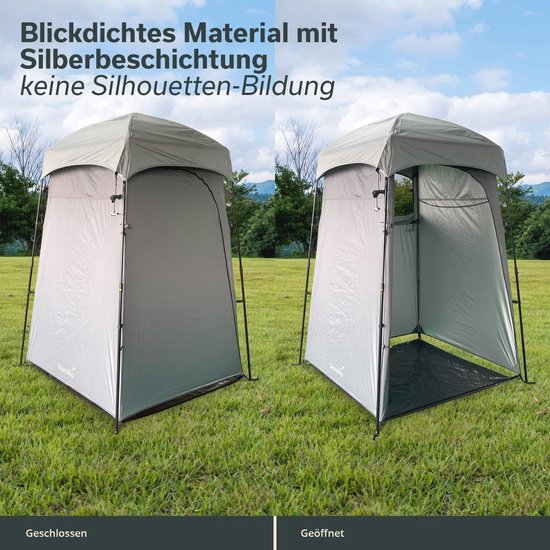 Camping douchegordijn met muggennet en snelle opbouw, 210 cm hoog en ondoorzichtig van Qeedo — afbeelding 3