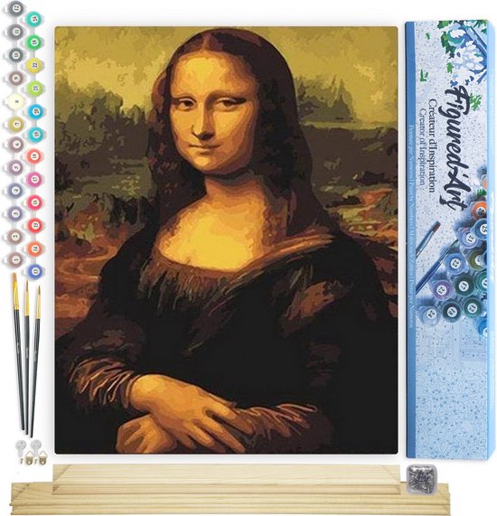Impression D'art Sur Toile Mona Lisa - Taille 35x45,5 Cm - Décoration Murale