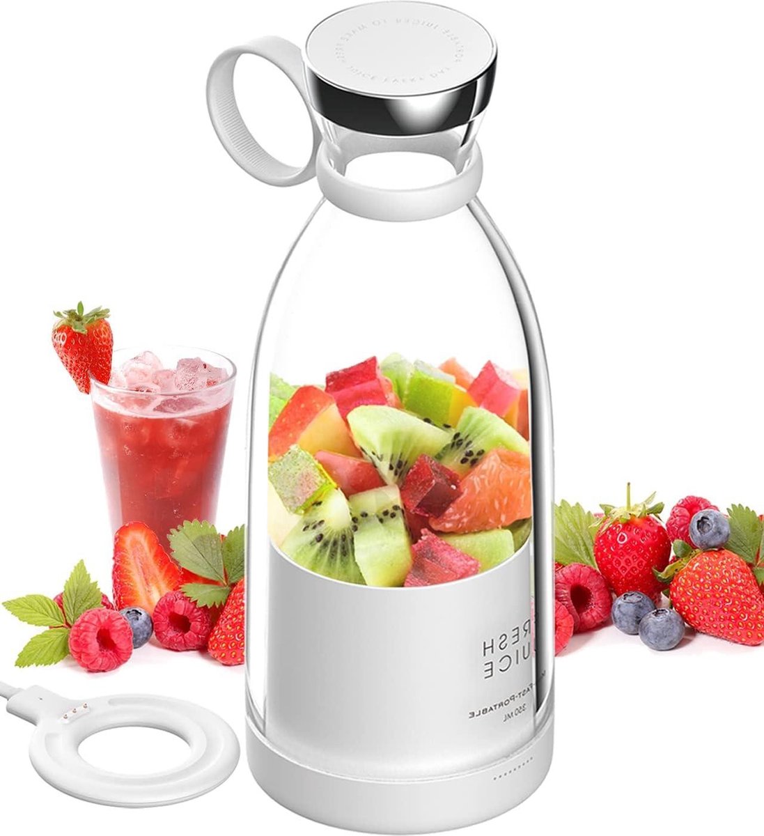350ml Smoothie Maker Blender to go Fresh Juice Blender for Smoothies or Milkshakes Multifunctional Personal Mini Blender for Fruit Portable
