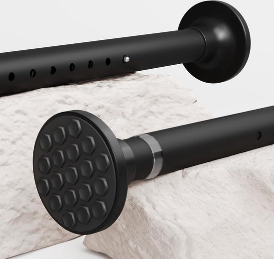 GOLDION Gordijnstang, telescoopstang, multifunctioneel, zonder boren, 115-565 cm, matzwart, uittrekbaar, extra lang, voor scheidingswand, gordijn en balkon GOLDION Gordijnstang, telescoopstang, multifunctioneel, zonder boren, 115-565 cm, matzwart, uittrekbaar, extra lang, voor scheidingswand, gordijn en balkon