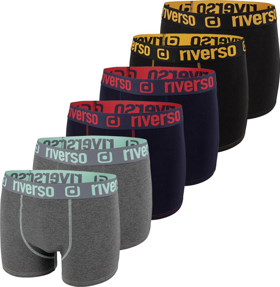 riverso Heren Boxershorts RIVOle 6-Pack Veelkleurig M