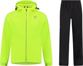 Rogelli Commuter Core Regenpak Dames en Heren - Waterdicht - Regenjas en Regenbroek - Geel Zwart - Maat L
