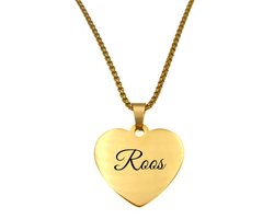 foto van Ketting - Hart - Met Naam - Roos - Goud