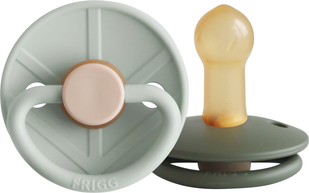 Goedkoopste FRIGG Little Viking Fopspeen - Rond - 2 Stuks - 6-18 Mnd - Sage/Olive