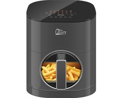 Uten Airfryer XXL 200E - Dual Blaze Technologie - Hetelucht friteuse - 5.5 liter - 14 programma's - 40ºC tot 200ºC - PFAS vrij - 2000W - Rond Venster - Grijs