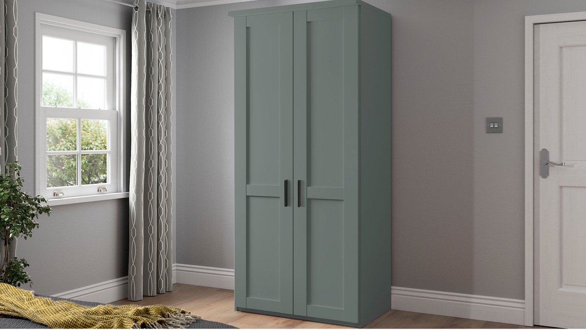 B Bright Draaideurkast Chateau - 100 x 216 x 58 cm - saliegroen
