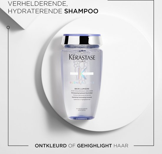 Kérastase Blond Absolu Trio + 2 Cadeau's - Shampoo 250ml, Zilver Conditioner 250ml & Hittebeschermend Hyaluronzuur Serum 150ml + Shampoo 80ml & Glaze Drops 15ml Cadeau – Verzorging voor ontkleurd en gehighlight blond haar