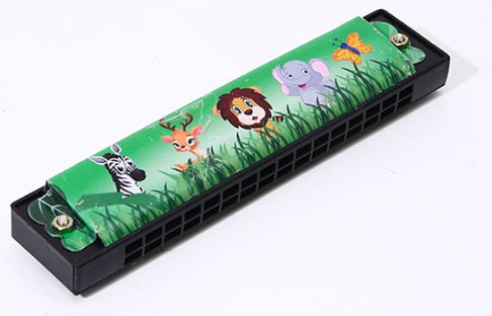Foto: Mondharmonica kinder harmonica 13 cm lang 16 gaten 16 noten leeuw
